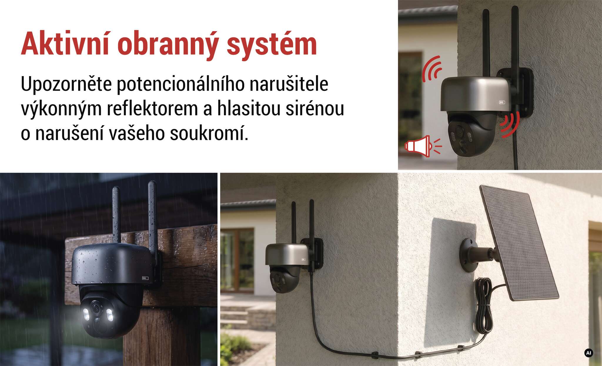 EMOS GoSmart IP-1200G WASP – solární otočná Wi-Fi kamera – maximální přehled o vašem domově - bez kabelů a bez kompromisů